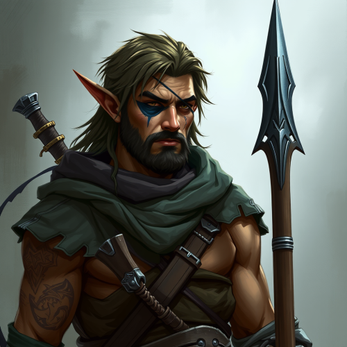 Arabian Wood Elf Ranger with an Eyepatch
