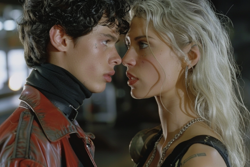 Argentinian man in black turtleneck & red trenchcoat