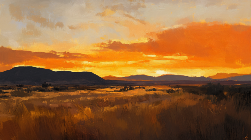 Arizona landscape sunrise with moody cinematic lighting.