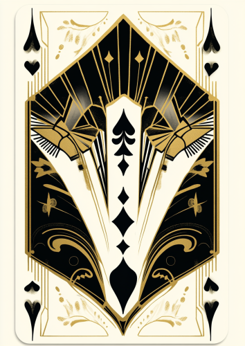 Art Deco Ace playing card in black & white