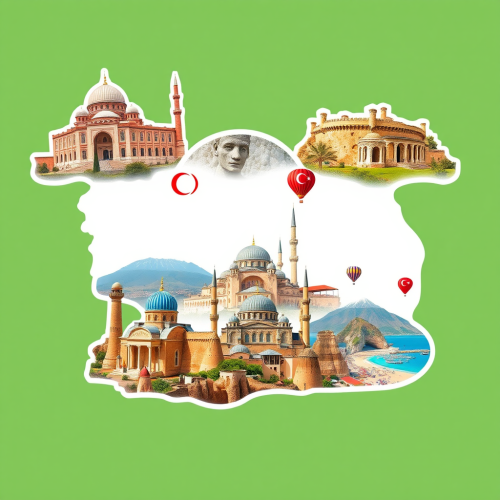 Artistic Collage of Turkey's Famous Tourist Attractions