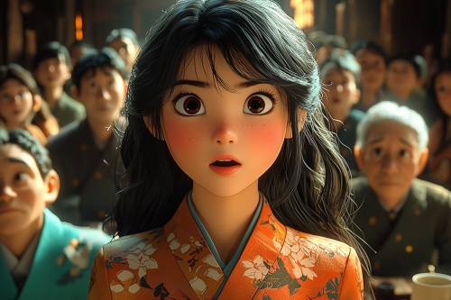 Asian girl lectured by parents at dinner table. Asian girl lectured by parents at dinner table.
