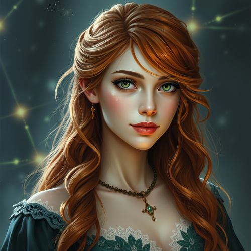 Astromancer Girl with Copper Hair in Fantasy World