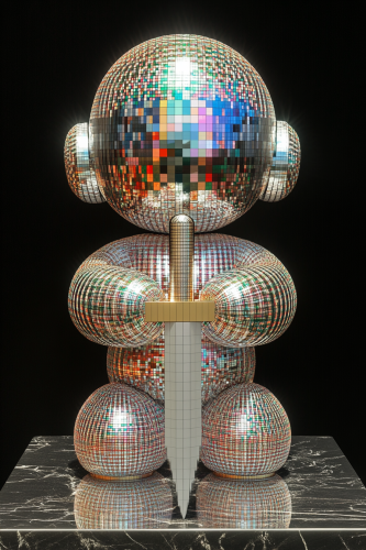 Astronaut Fighter in Purple Pixelated 3D Astronaut Fighter in Purple Pixelated 3D