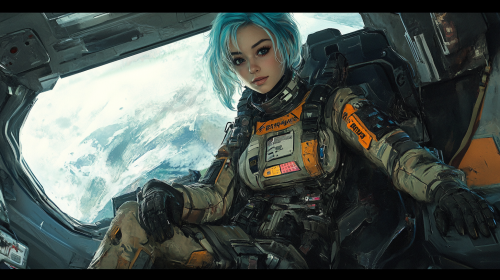 Attractive woman in military suit with tanned friend.