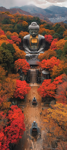 Autumn Leaves Japan Temples Buddha Photos