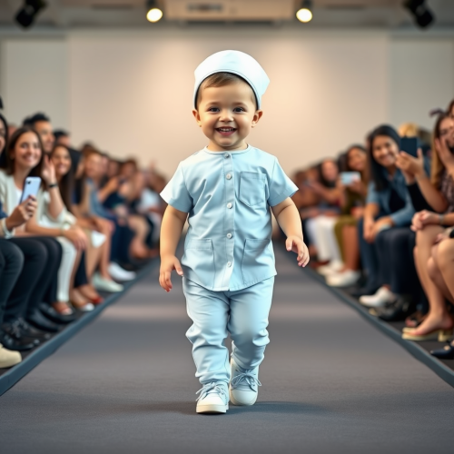 Baby Nurse Shines on Runway in Charming Outfit