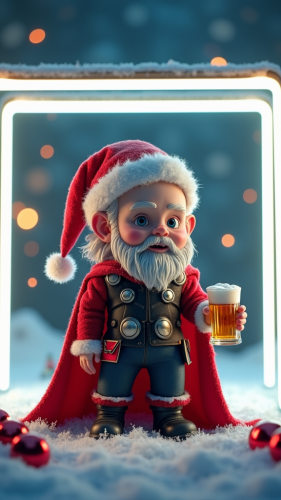 Baby Thor's Funny Christmas Party in Neon Cube