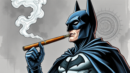 Batman Childlike Drawing with Cigar