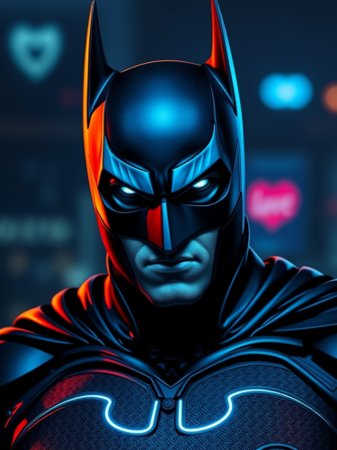 Batman Wearing a Neon Mask