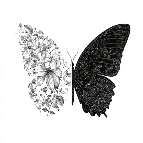 Beautiful Butterfly Wing Becomes Flower Garden