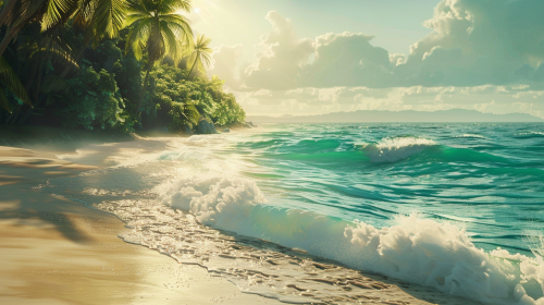 Beautiful Coastal Beach Landscape at Sunset