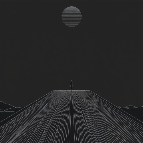 Beautiful Geometric Drawing for Melodic Black Metal Album