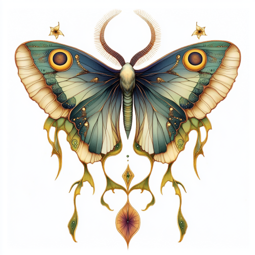 Beautiful Luna Moth Tarot Card Illustration in HD