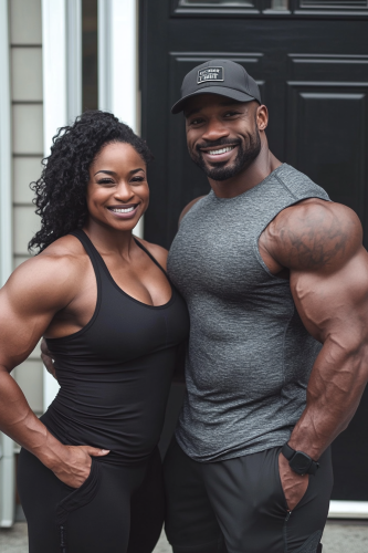 Beautiful Fit Black couple smiling