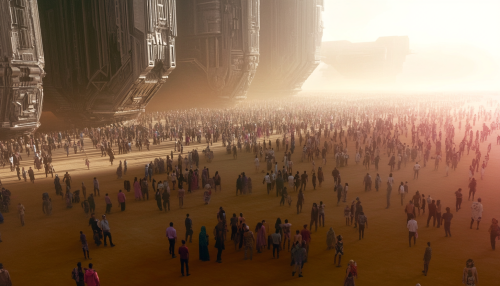 Beautifully detailed futuristic Burning Man art in surreal chaos.