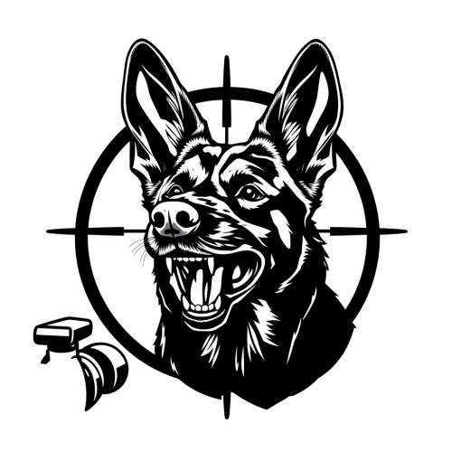 Belgian Malinois in Bulls Eye Scope Logo