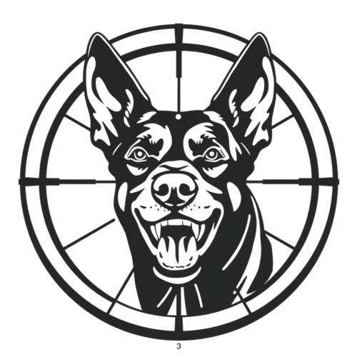 Belgian Malinois in Scope Crosshairs Logo