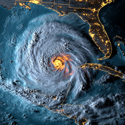 Biggest Gulf of Mexico Hurricane Approaching Florida Coast.