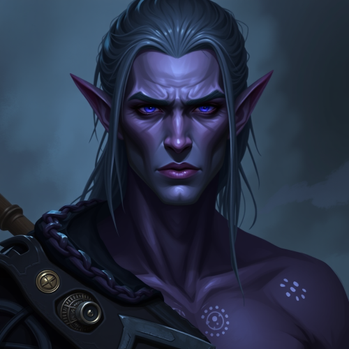 Bill Skarsgard as a Drow Half-Elf Rogue