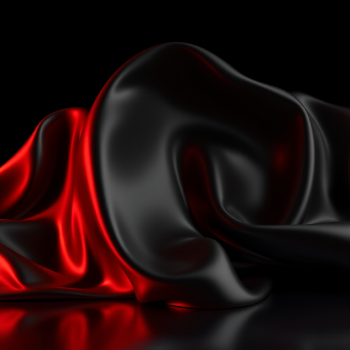 Black Silk Abstract Wallpaper with Red Light Reflections