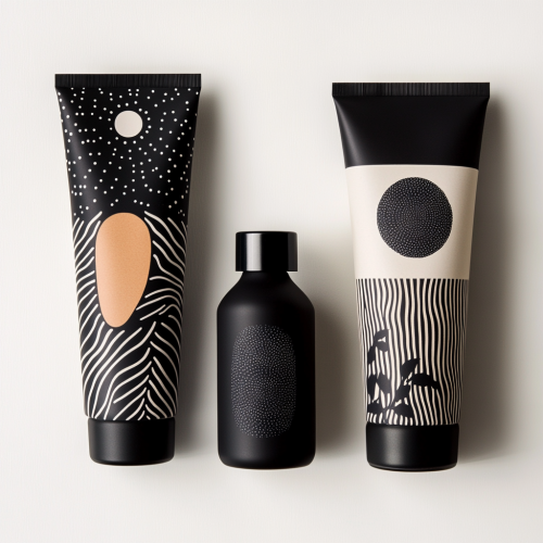 Black and White Label with Aboriginal-inspired Art