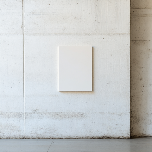 Blank white wall with central rectangular wallpaper space.