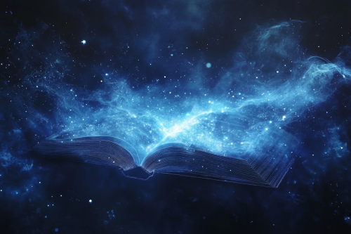 Blue futuristic science book cover with abstract patterns Blue futuristic science book cover with abstract patterns