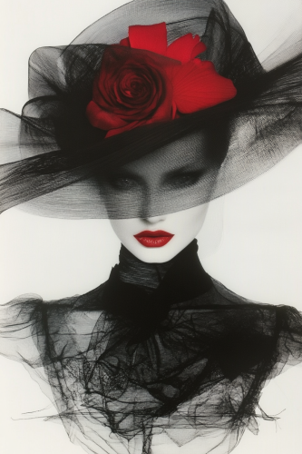 Blurry film shot of woman with flowers.