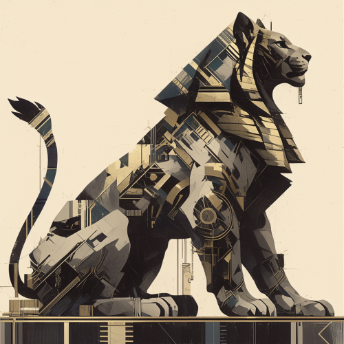 Bold, minimalist monochrome stencil design on neutral background.