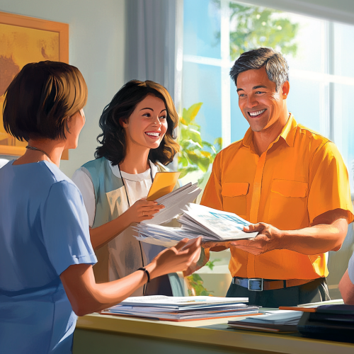 Bookkeepers working together in a professional office