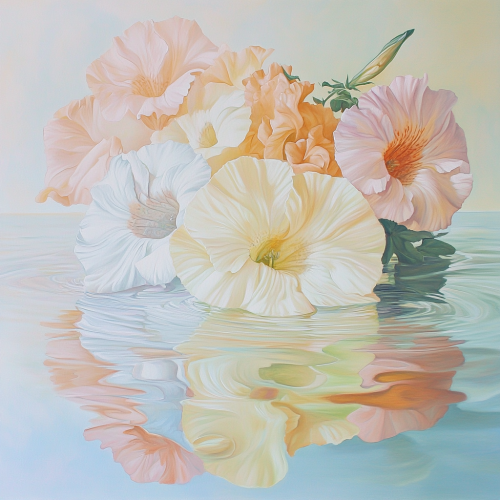 Bouquet of Petunias in Water, Georgia O'Keefe Style