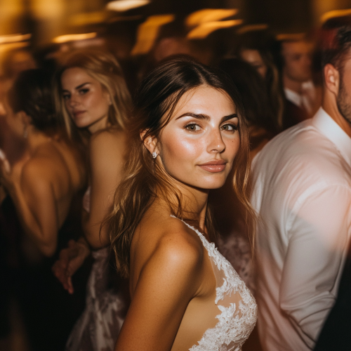 Bride and Groom share first dance at reception.