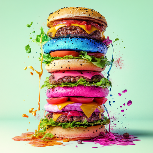 Bright Burgers: Taste the Rainbow in Every Bite
