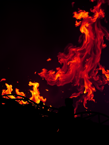 Burning Flames in the Background