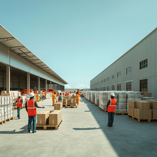Busy Package Delivery Facility in Africa