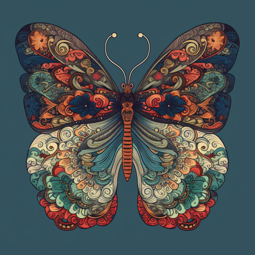 Butterfly and Flower Fusion in Vector Art