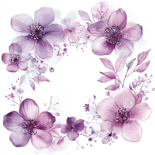 Calm, beautiful flowers in purple and muted pink gradient