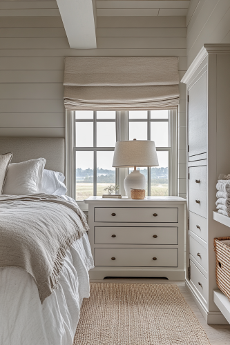 Calm and tidy cabin bedroom with serene atmosphere. Calm and tidy cabin bedroom with serene atmosphere.