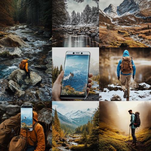 Camping Adventure Mood Board for Samsung Galaxy S24.