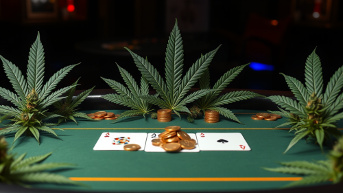 Cannabis Leaves Casino Poker Table Design