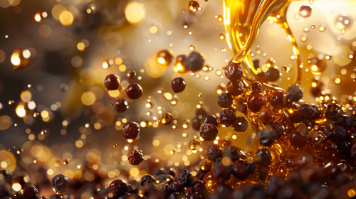 Captivating Peppercorn Cluster in Liquid Gold Honey