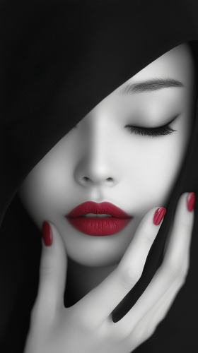 Captivating portrait of elegant woman exuding mystery