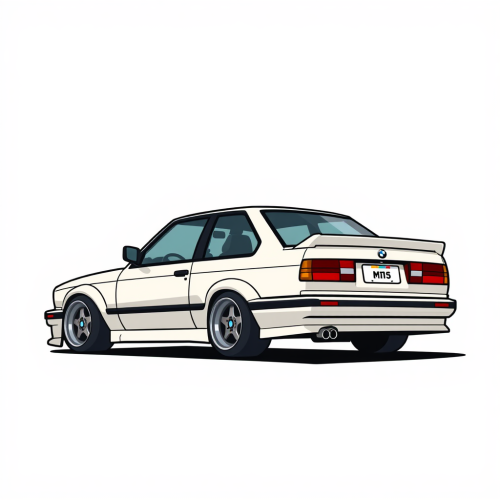 Cartoon BMW E30 M3 Minimalist Side View