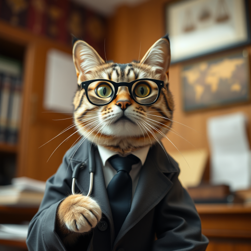 Cat lawyer in the room