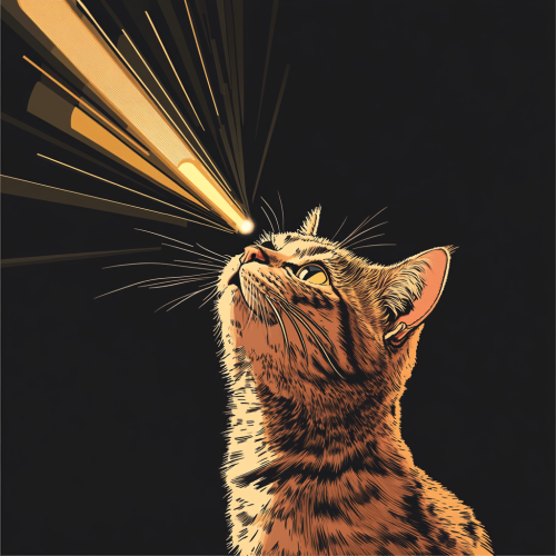 Cat mesmerized by expanding beams of light. Cat mesmerized by expanding beams of light.