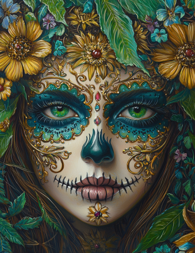 Catrina's Colorful Day of the Dead Portrait Outdoors