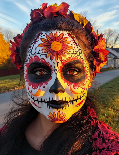 Catrina Portrait with Surreal Facepaint at Sunset