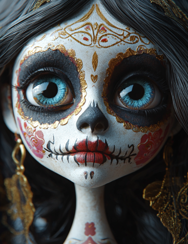 Catrina with Big Eyes in Day of the Dead