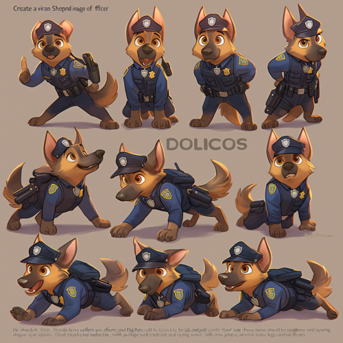 Chase the confident German Shepherd police officer portrait.